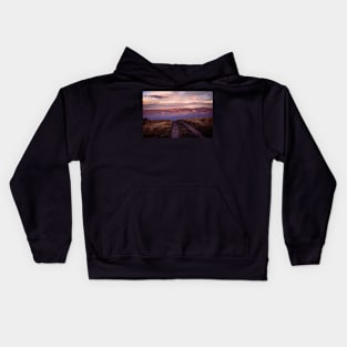 Country road at sunset Kids Hoodie